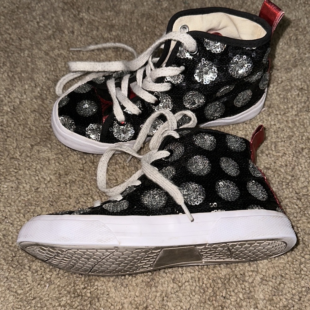 Disney Parks Minnie Mouse Sequin Dot Hightop Sneakers Girl's 3